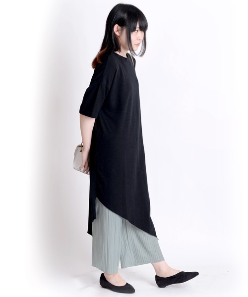MARAI(マーライ)の「シアープリーツレイヤードワイドパンツ(その他パンツ・レディース・ブラック/カーキ/ピンク/グリーン/ネイビー/ベージュ/グレー・FREE)」の13枚目の写真