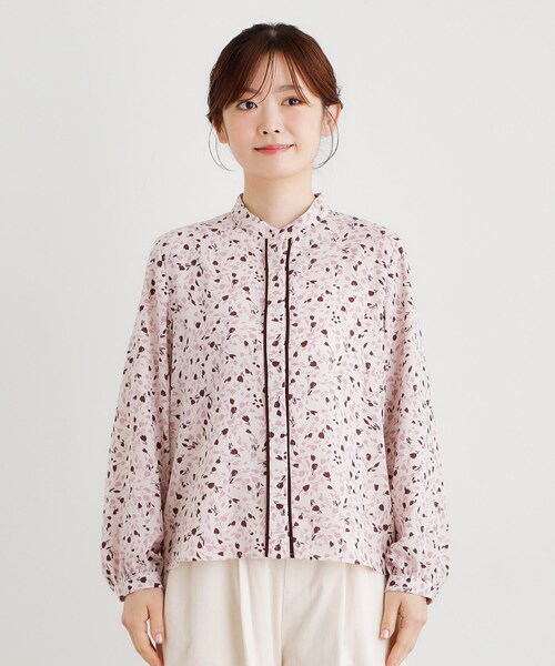 洗える／同柄アイテムあり】トゥワイダル チューリップス柄ブラウス