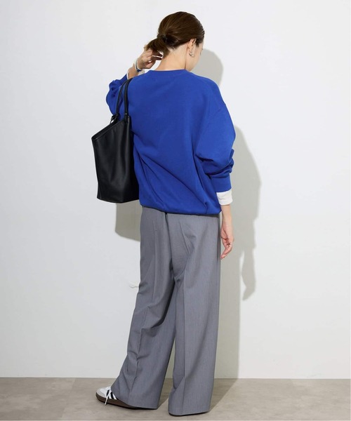 SLOBE IENA（スローブイエナ）の「《WEB限定/追加2》ダブルフェイスジャージースナップカーディガン（カーディガン/ボレロ・レディース・カーキ/ブラック/ブルー系その他・FREE）」の8枚目の写真