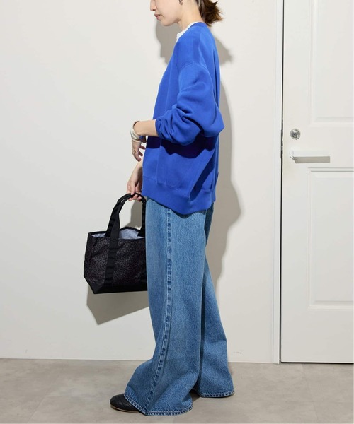 SLOBE IENA（スローブイエナ）の「《WEB限定/追加2》ダブルフェイスジャージースナップカーディガン（カーディガン/ボレロ・レディース・カーキ/ブラック/ブルー系その他・FREE）」の17枚目の写真