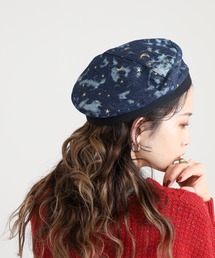 crossi（クロッシー）の「Crossi ムーン スター プリント デニムベレー帽（ハンチング/ベレー帽）」