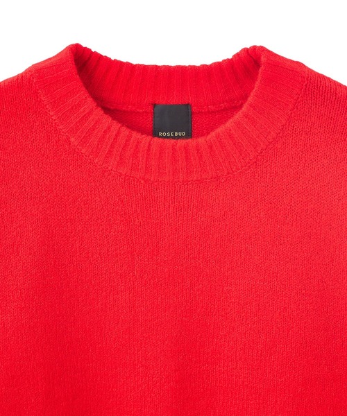 ROSE BUD(ローズバッド)の「【WEB・一部店舗限定】BASIC CREW NECK KNIT(ニット/セーター・レディース・ブラウン/レッド/オフホワイト/ブルー・ONE SIZE)」の7枚目の写真