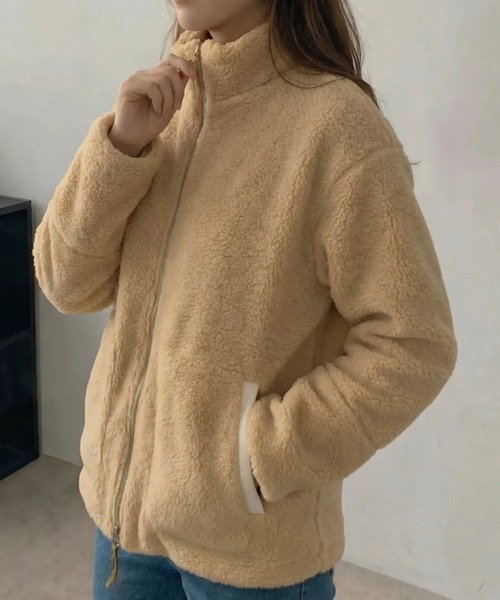 cammie（キャミー）の「ボアスタンドカラーパーカー（その他アウター・レディース・ベージュ/アイボリー/ブラウン・L/M）」の7枚目の写真