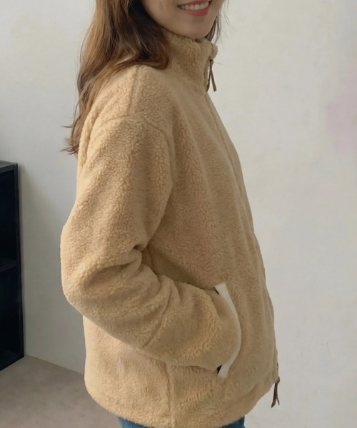 cammie（キャミー）の「ボアスタンドカラーパーカー（その他アウター・レディース・ベージュ/アイボリー/ブラウン・L/M）」の6枚目の写真