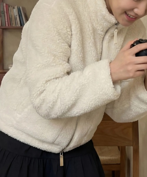 cammie（キャミー）の「ボアスタンドカラーパーカー（その他アウター・レディース・ベージュ/アイボリー/ブラウン・L/M）」の10枚目の写真