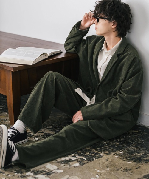 セール】コーデュロイセットアップ ダブルテーラードジャケット