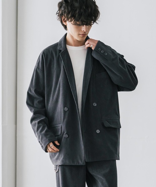 Rocky Monroe(ロッキーモンロー)の「【セットアップ】コーデュロイダブルテーラードジャケット&イージーワイドパンツ(セットアップ・メンズ・ブラック/カーキ/ベージュ/チャコール/ブラウン・M/L/XL)」の13枚目の写真