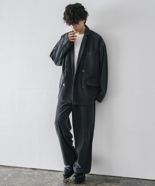 Rocky Monroe(ロッキーモンロー)の「【セットアップ】コーデュロイダブルテーラードジャケット&イージーワイドパンツ(セットアップ・メンズ・ブラック/カーキ/ベージュ/チャコール/ブラウン・M/L/XL)」の17枚目の写真