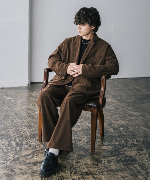 セール】コーデュロイセットアップ ダブルテーラードジャケット