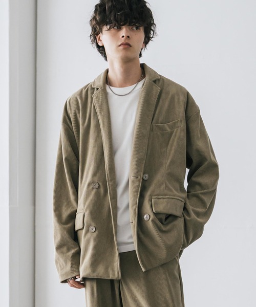 セール】【セットアップ】コーデュロイダブルテーラードジャケット