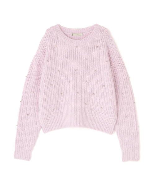 N.（N. Natural Beauty Basic）（エヌエヌナチュラルビューティーベーシック）の「スタッズ畦ニット（ニット/セーター・レディース・イエロー/ピンク/グレー・MEDIUM）」の16枚目の写真