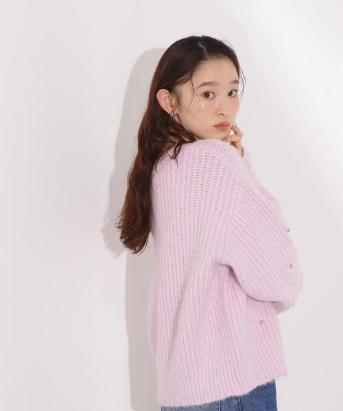 N.（N. Natural Beauty Basic）（エヌエヌナチュラルビューティーベーシック）の「スタッズ畦ニット（ニット/セーター・レディース・イエロー/ピンク/グレー・MEDIUM）」の21枚目の写真