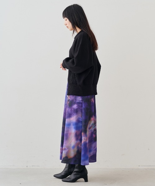 MEDE19F(メデジュウキュウ)の「MEDE19F コットンブレンドニットジャケット(ブルゾン・レディース・ブラック/グリーン・M/L/LL)」の5枚目の写真