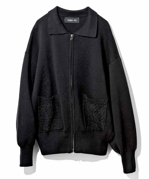 MEDE19F(メデジュウキュウ)の「MEDE19F コットンブレンドニットジャケット(ブルゾン・レディース・ブラック/グリーン・M/L/LL)」の22枚目の写真