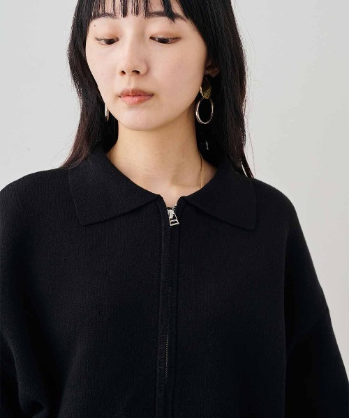 MEDE19F(メデジュウキュウ)の「MEDE19F コットンブレンドニットジャケット(ブルゾン・レディース・ブラック/グリーン・M/L/LL)」の15枚目の写真