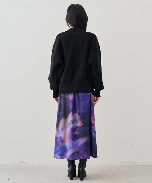MEDE19F(メデジュウキュウ)の「MEDE19F コットンブレンドニットジャケット(ブルゾン・レディース・ブラック/グリーン・M/L/LL)」の6枚目の写真