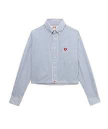 A BATHING APE | HEART BADGE STRIPE CROP SHIRT #2(シャツ/ブラウス)