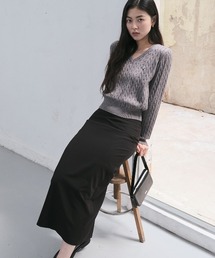 【GENERAL IDEA】ウールVネックケーブルニットプルオーバー / WOOL CABLE V-NECK PULLOVER