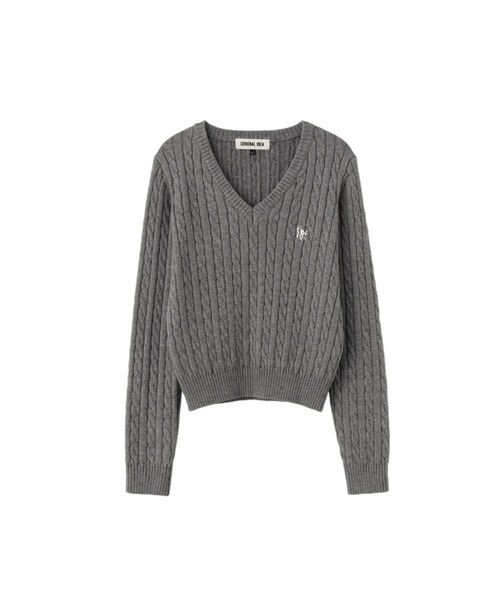 GENERAL IDEA（ジェネラルアイデア）の「wool cable v-neck pullover