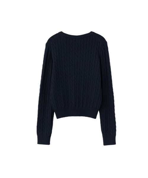 GENERAL IDEA（ジェネラルアイデア）の「wool cable v-neck pullover ウールVネックケーブルニットプルオーバー（ニット/セーター・レディース・ブラウン/グレー/ブラック/ネイビー・M/S/L）」の20枚目の写真
