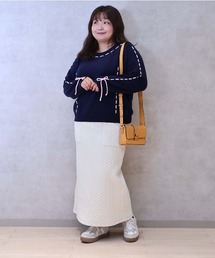 leswel（レスウェル）の「【yuki×leswel】【L～3L 大きいサイズ】ケーブルスカート（スカート）」