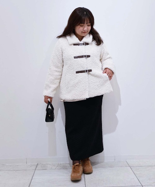leswel(レスウェル)の「【yuki×leswel】【L~3L 大きいサイズ】ケーブルスカート(スカート・レディース・ブラック/オフホワイト・L/LL/3L)」の8枚目の写真