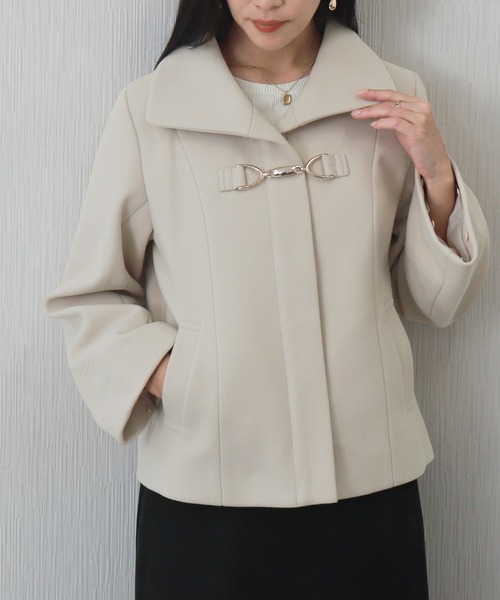 libelle more（リベル モア）の「ビット付きファーショートコート（その他アウター・レディース・アイボリー/ピンク/グレー/ブラック/ベージュ・M/L）」の21枚目の写真