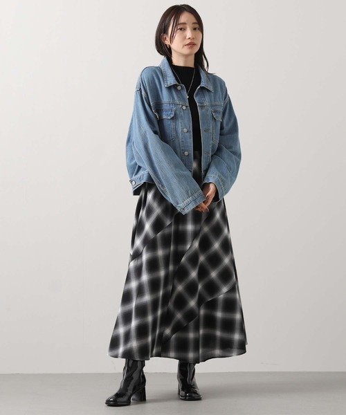 セール】チェック切り替えマキシスカート（スカート）｜Gready