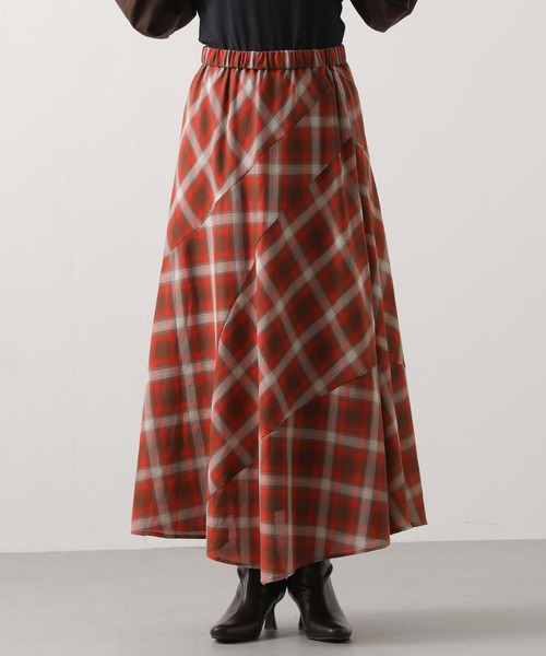 専用今季秋冬　新品　グレディブリリアン　チェック切り替えマキシスカート セール】チェック切り替えマキシスカート（スカート）｜Gready