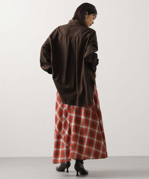 セール】チェック切り替えマキシスカート（スカート）｜Gready