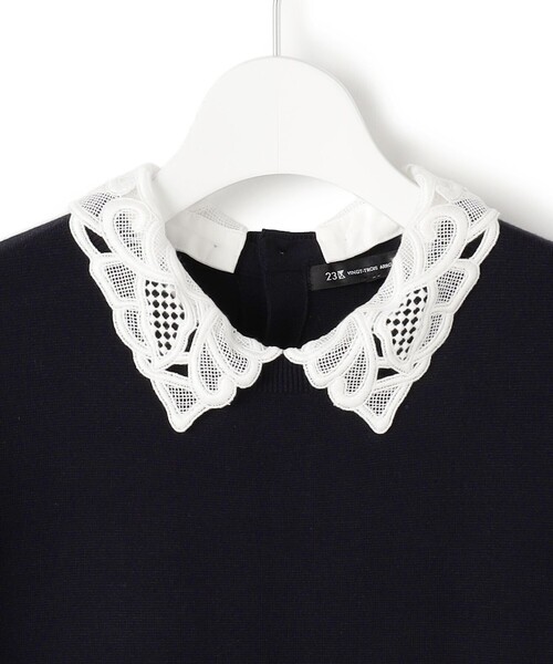 セール】ヴィスコースストレッチ レース襟 ワンピース（ワンピース