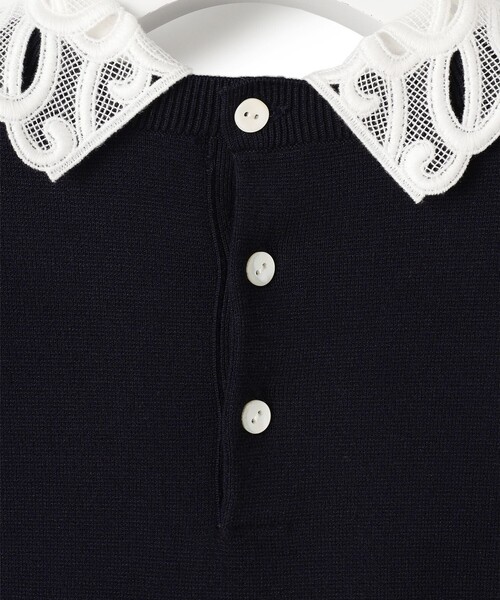 セール】ヴィスコースストレッチ レース襟 ワンピース（ワンピース