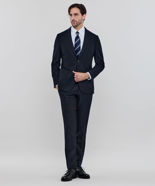 MACKINTOSH LONDON（マッキントッシュ ロンドン）の「【WEB・一部店舗限定】【FLEX JERSEY】ウールメルトンジャージーセットアップパンツ（スラックス・メンズ・ネイビー/グレー系その他2・94/90/86/78/82）」の4枚目の写真