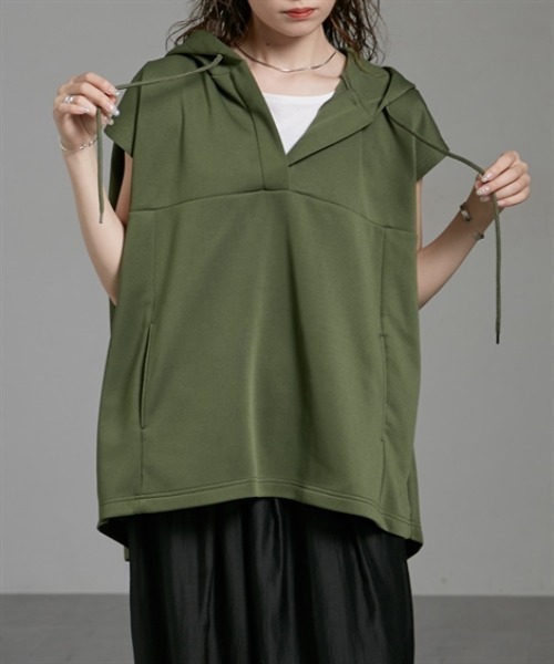 ダンボールニットフード付きベストパーカー［Soiunique］（Tシャツ