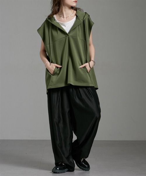 ダンボールニットフード付きベストパーカー［Soiunique］（Tシャツ