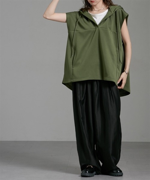 ダンボールニットフード付きベストパーカー［Soiunique］（Tシャツ