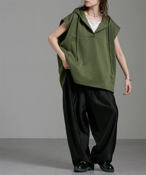 ダンボールニットフード付きベストパーカー［Soiunique］（Tシャツ