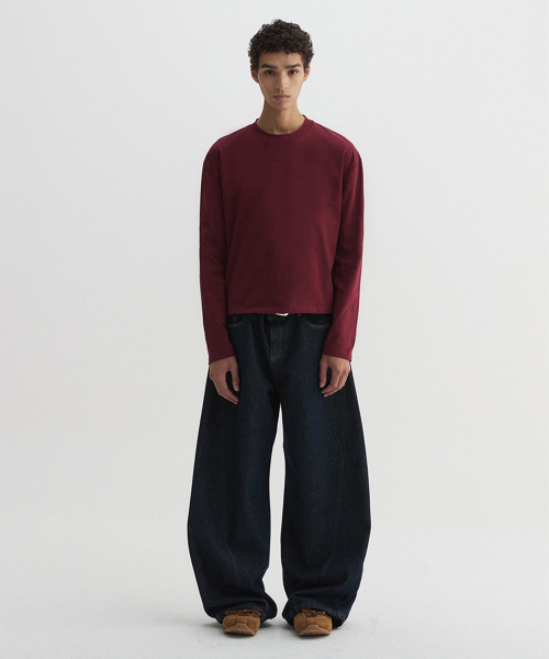 DNSR(ディーエヌエスアール)の「クロップロングスリーブバーガンディ(Tシャツ/カットソー・メンズ・その他・MEDIUM/LARGE/X-LARGE)」の2枚目の写真