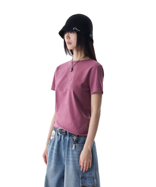 AAKAM(アーカム)の「Studded Sun Half Top (Vintage Pink)(Tシャツ/カットソー・レディース・その他・1/2)」の2枚目の写真