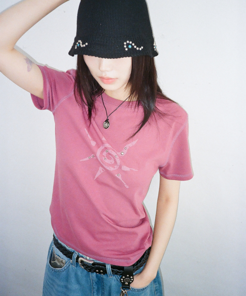 AAKAM(アーカム)の「Studded Sun Half Top (Vintage Pink)(Tシャツ/カットソー・レディース・その他・1/2)」の9枚目の写真