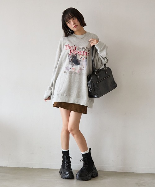 PBLIM（ページボーイリム）の「《UNISEX》スリーキャットスウェット（スウェット・レディース・グレー/ネイビー・MEDIUM/LARGE）」の6枚目の写真