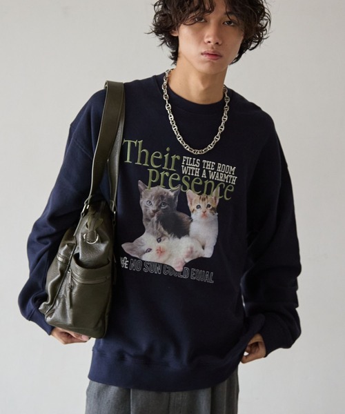 PBLIM（ページボーイリム）の「《UNISEX》スリーキャットスウェット（スウェット・レディース・グレー/ネイビー・MEDIUM/LARGE）」の8枚目の写真