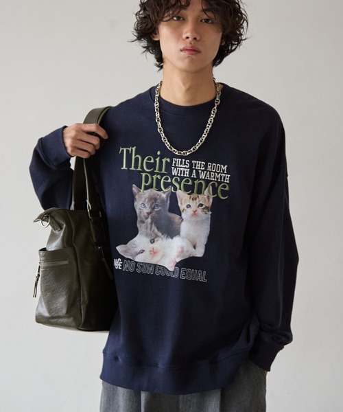 PBLIM（ページボーイリム）の「《UNISEX》スリーキャットスウェット（スウェット・レディース・グレー/ネイビー・MEDIUM/LARGE）」の9枚目の写真