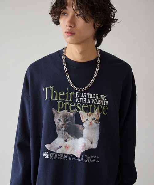 PBLIM（ページボーイリム）の「《UNISEX》スリーキャットスウェット（スウェット・レディース・グレー/ネイビー・MEDIUM/LARGE）」の10枚目の写真