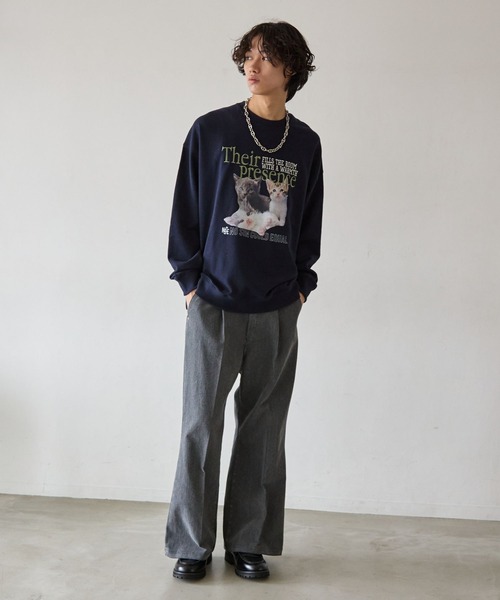 PBLIM（ページボーイリム）の「《UNISEX》スリーキャットスウェット（スウェット・レディース・グレー/ネイビー・MEDIUM/LARGE）」の12枚目の写真