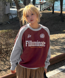 F.ILLUMINATE（フィルミネイト）の「スポーティラグランスウェットシャツ-ワイン（スウェット）」