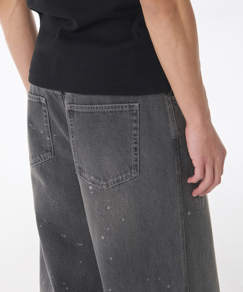 MUSINSA STANDARD（ムシンサスタンダード）の「ペインテッドワイドデニムパンツ[グレー]（デニムパンツ・メンズ・その他・33/26/27/28/29/38/36/34/32/30/31）」の7枚目の写真
