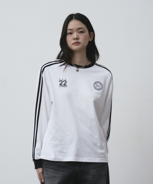 THE GREEN LAB（ザグリーンラボ）の「サッカーフットボール配色長袖Tシャツ[ホワイト]（Tシャツ/カットソー・レディース・その他・SMALL）」の9枚目の写真