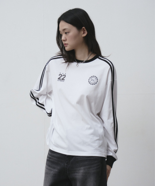 THE GREEN LAB（ザグリーンラボ）の「サッカーフットボール配色長袖Tシャツ[ホワイト]（Tシャツ/カットソー・レディース・その他・SMALL）」の10枚目の写真