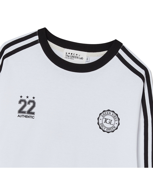 THE GREEN LAB（ザグリーンラボ）の「サッカーフットボール配色長袖Tシャツ[ホワイト]（Tシャツ/カットソー・レディース・その他・SMALL）」の12枚目の写真